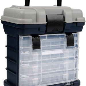 Sougayilang Fishing Tackle Box Portable 4 Layers Fishing Box Sea Boat Fishing Accessory Box Case With Handle Utility Box-Small Size