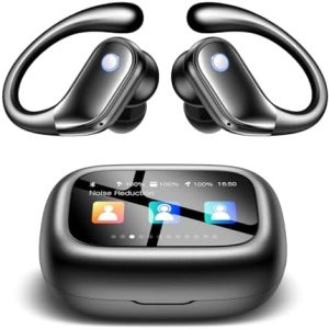 Wireless Earbuds, Bluetooth 5.3 Headphones, True Wireless Stereo Earphones with IPX6 Waterproof, Noise Cancelling Mic, Fast Charging and Comfort Fit Ear Buds for Sports, Workouts - Black